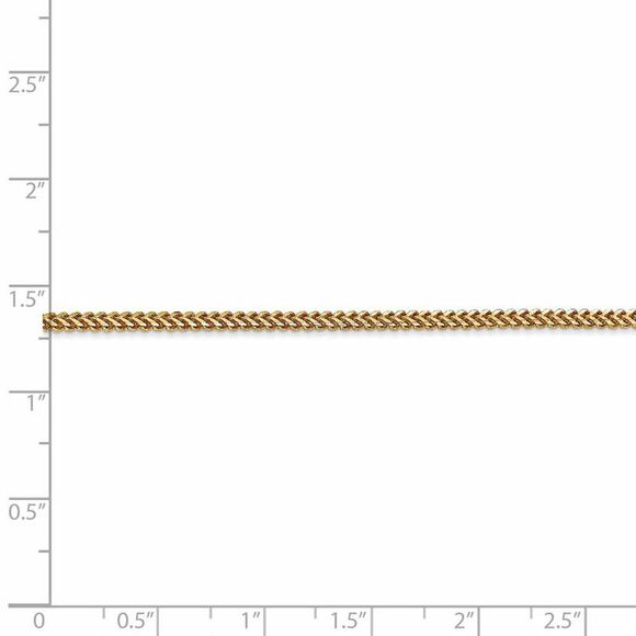 1.5mm 14k Yellow Gold Solid Franco Chain Necklace, 24 Inch - Picture 5 of 8